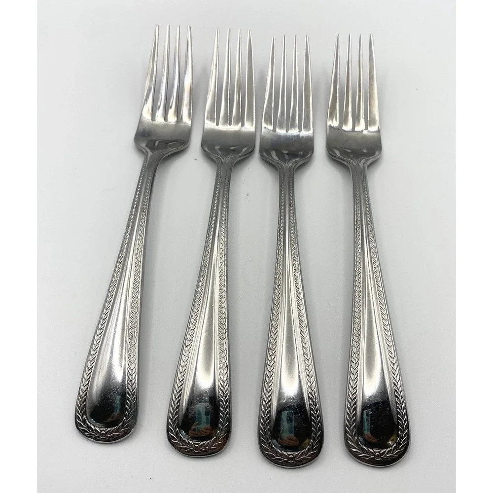 Hampton Silversmith Braided Rope Stainless Silverware Lot Of 4 Forks‎